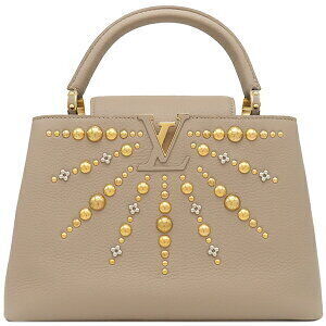 Louis Vuitton Capucines Bag Taurillon Beige Greige Studs Handbag